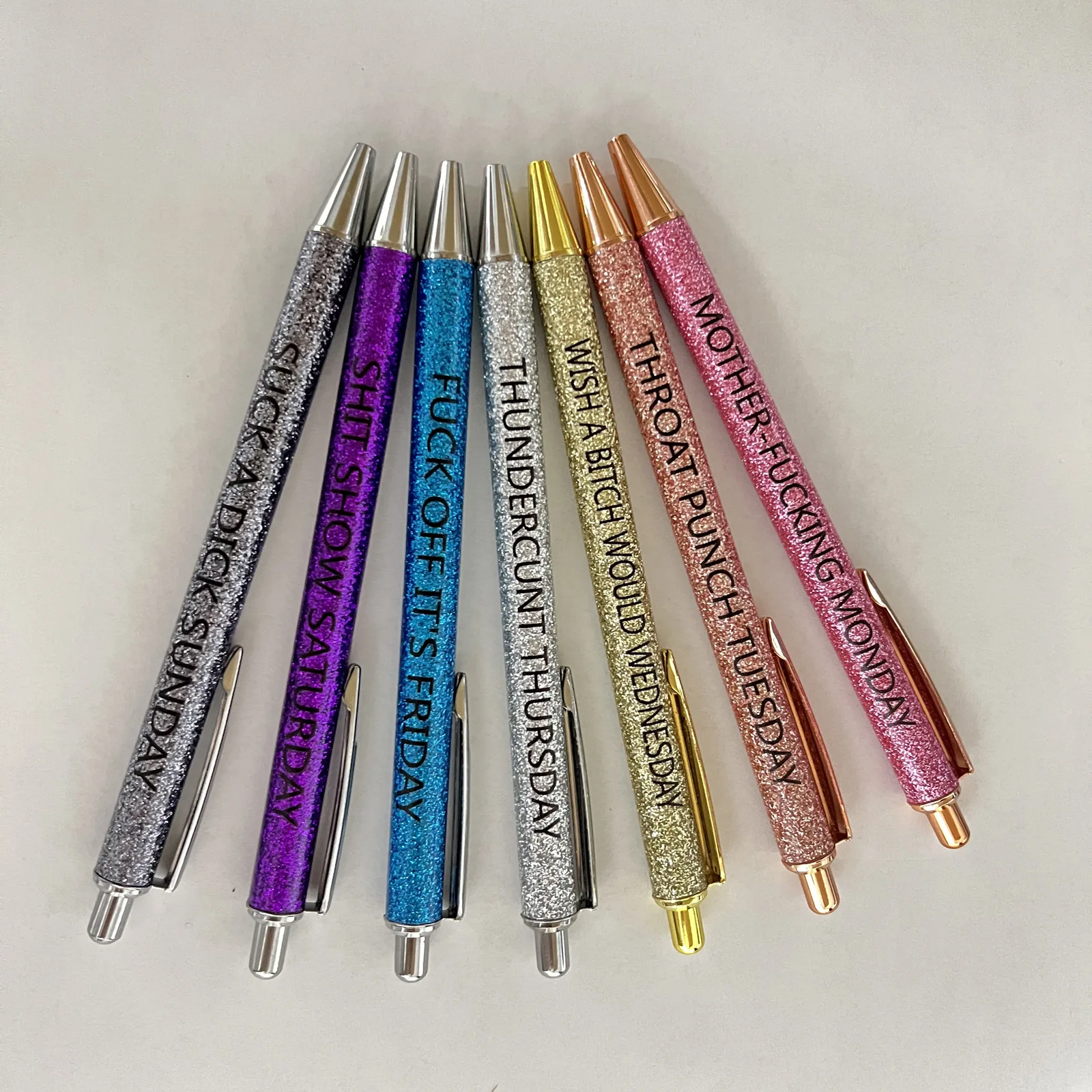 7-teiliges Fun-Stift-Set, Kugelschreiber-Set, Monday To Sunday Pen-Set