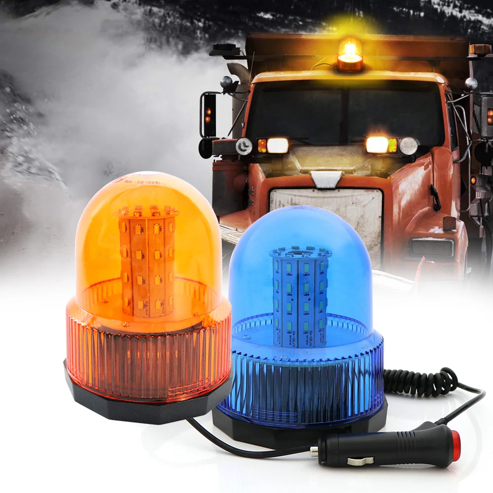 40 SMD LED Beacon Warning Strobe Light 12V-24V Emergency Signal Lamps for Vehicle Forklift Truck Tractor BUS Red Blue Amber