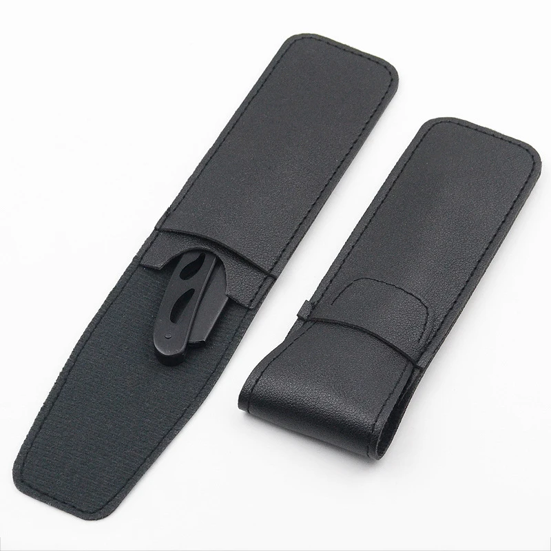【Leather Razor Case Shaver Pouches For Razor And Razor Cutter Safe PU Leather Black Protective Bag】