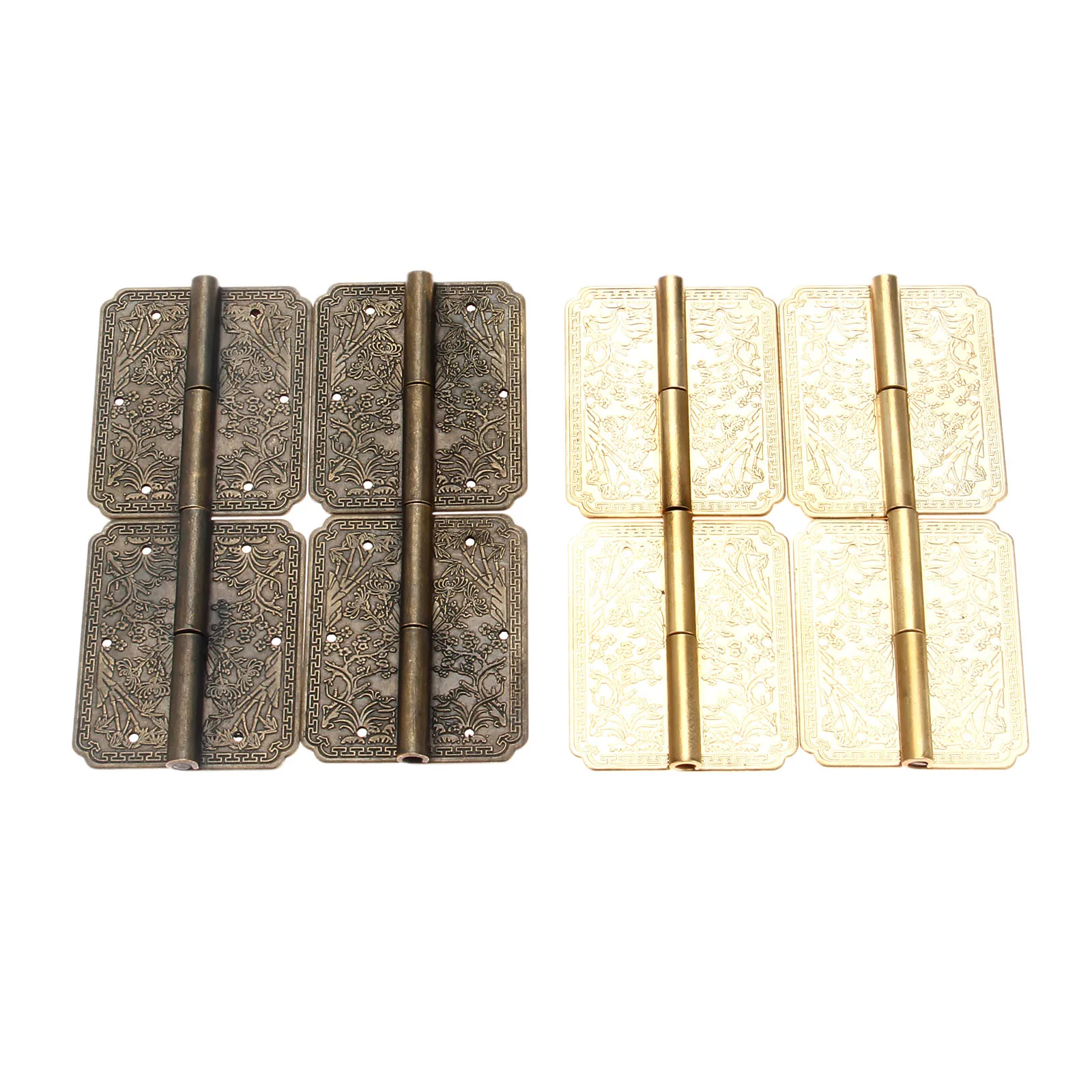 

1pc 60*50mm Furniture Hinges Brass Hardware Cabinet Vintage Drawer Door Hinge Decorative Fittings Jewelry Box Hinges Left/ Right