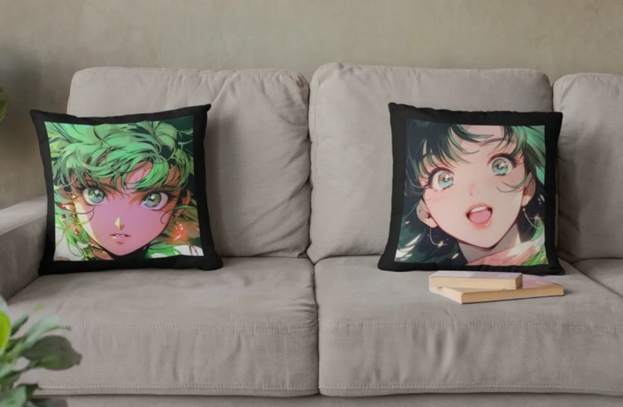 Magical Anime Inspired Home Polyester pillowcase AnimeGirls AnimeDecor Home Accents Anime Fans Accents Gift for Anime Lover