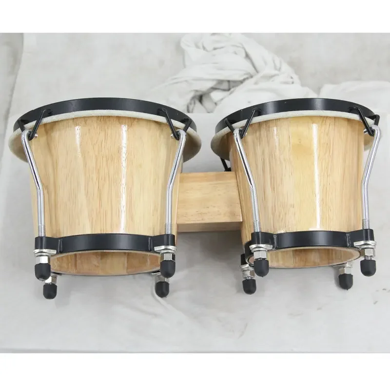 Solid Wood Cowhide Siamese Drums Bongo Drums Children's Percussion Instruments Orff Instruments