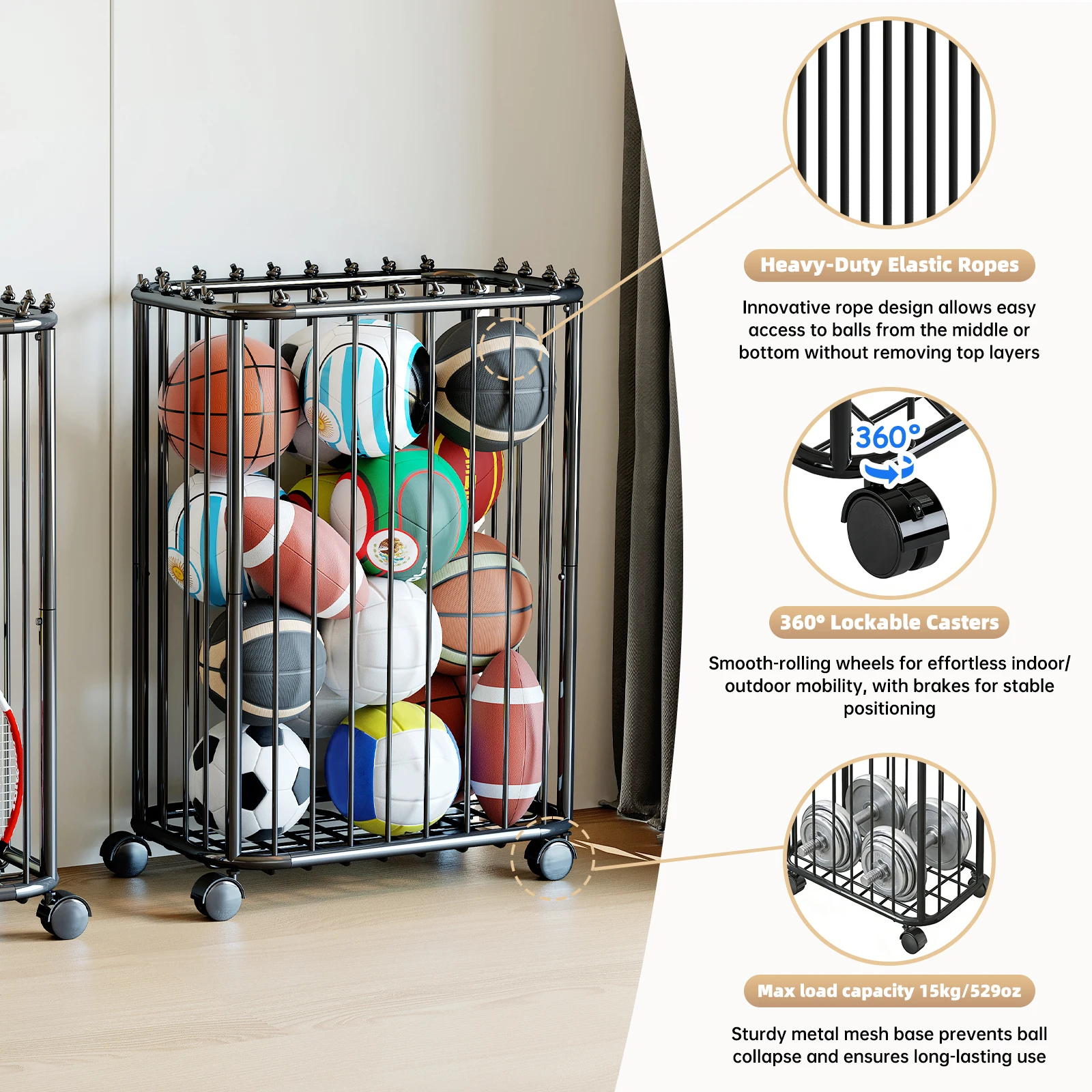 Basketball, Football, Tennis R - огляд і ціна Sports Equipment Storage Rack