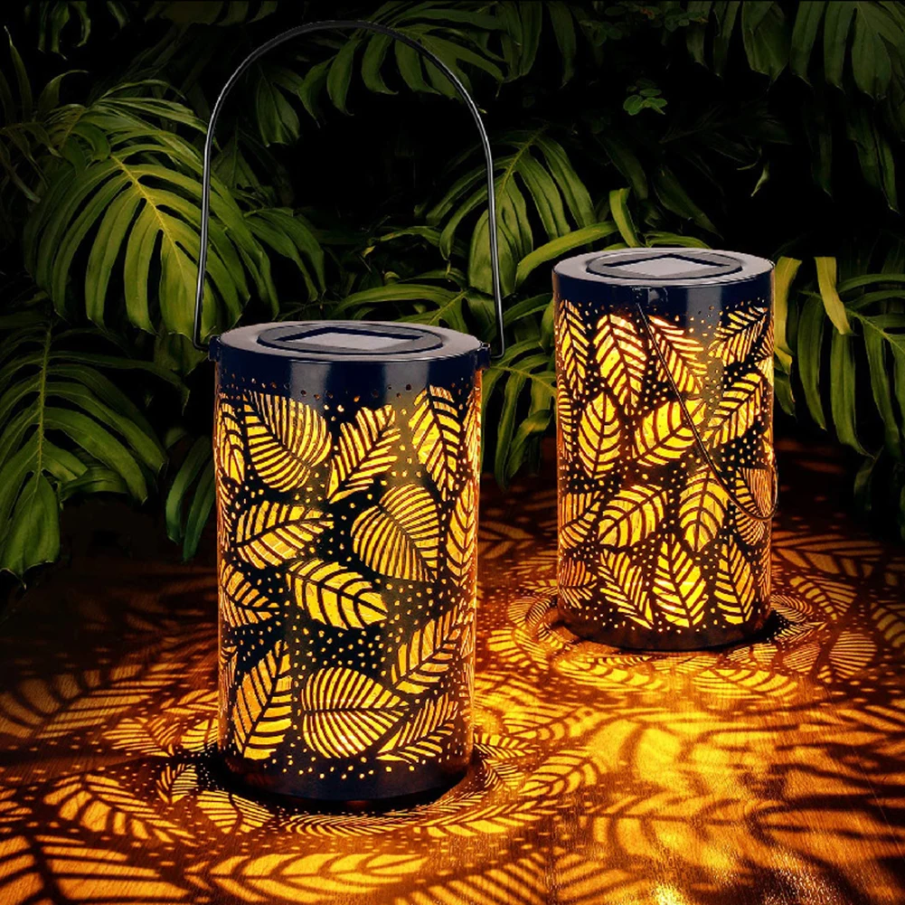 

Solar Lights for Outdoor Solar Hanging Lanterns Retro Solar Iron Art Lantern Decor for Garden Yard Patio Lawn Porch Pathway