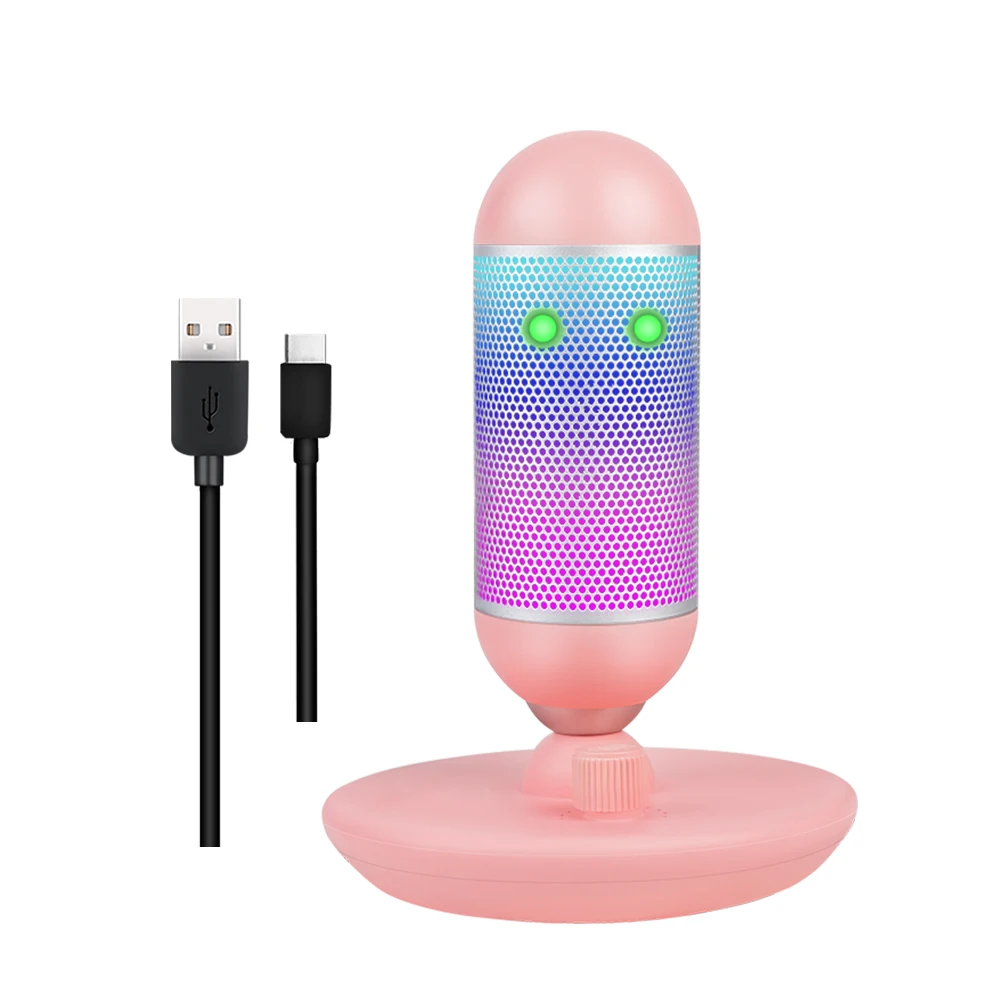 YARMEE USB Gaming Microphone Professional RGB Laptop and Desktop computer Microfono With Shockproof bracket, Rotating bracket