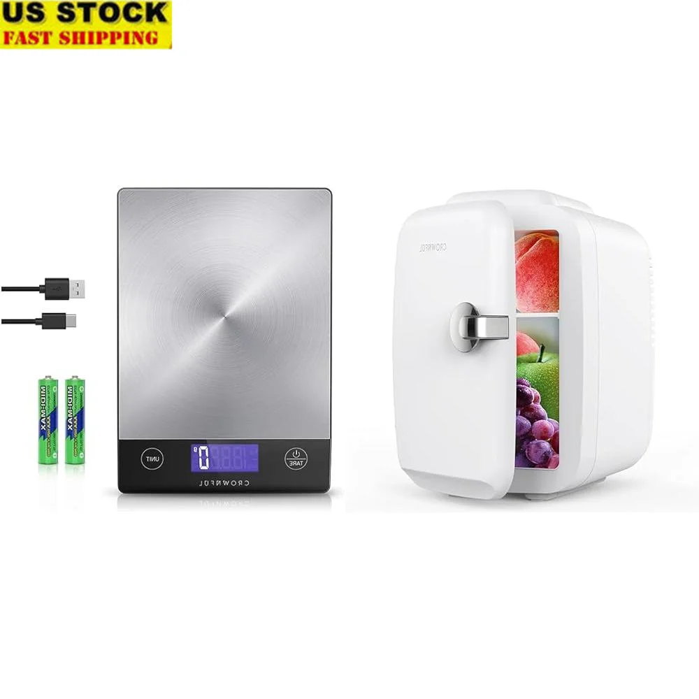 

Mini Fridge Cooler Warmer Portable Food Scale 4L Compact Refrigerator Travel Kitchen Cosmetic Storage Rechargeable Thermostat