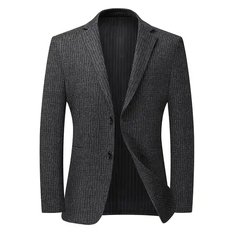 New Style Blazer Men's Fashion Korean Version Business Wedding Gentleman Wool Versatile Host Slimming Casual Banquet Blazer