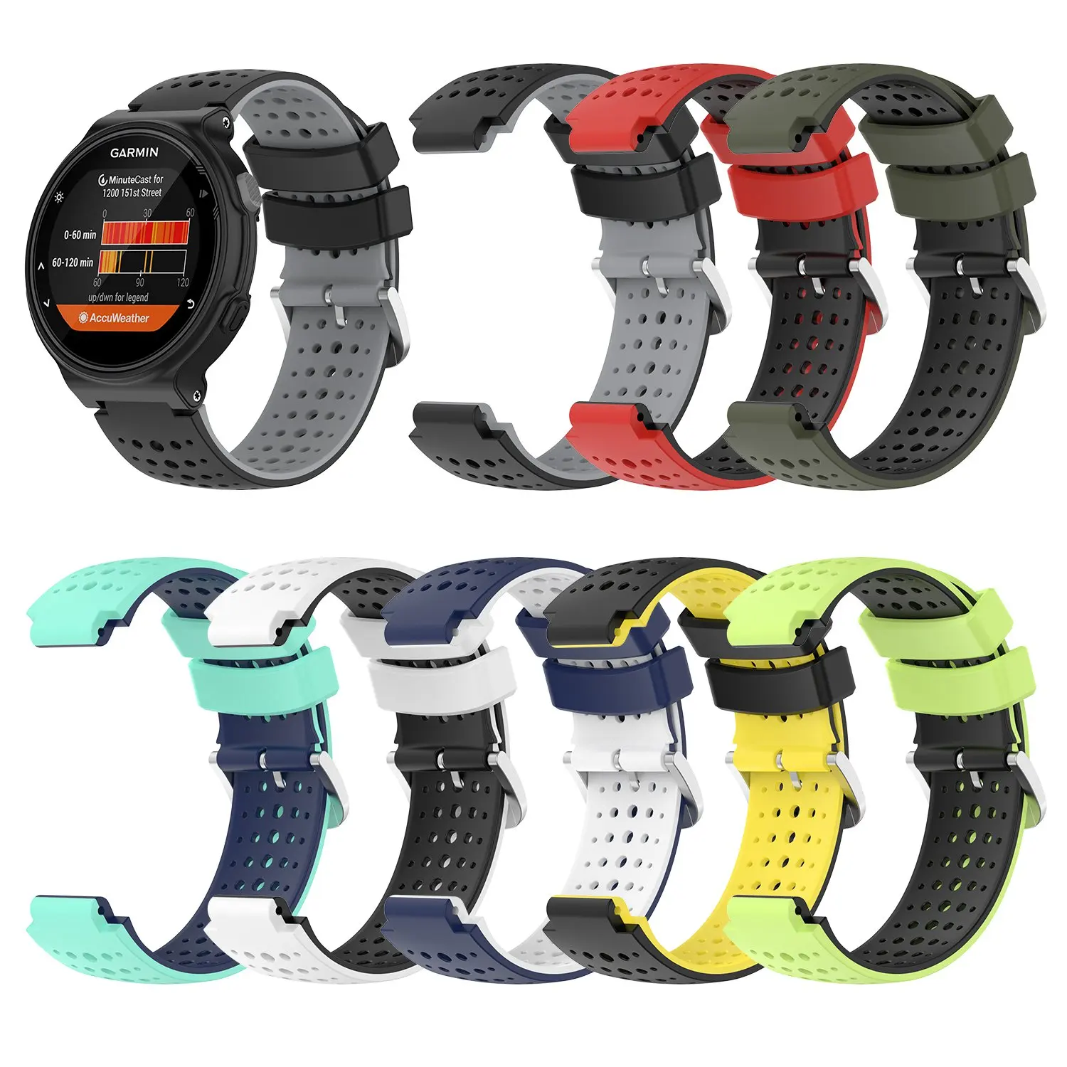 Silicone Watch Band Strap For Garmins Forerunner 220 230 235 620 630 735 Wristband With Repair Tool