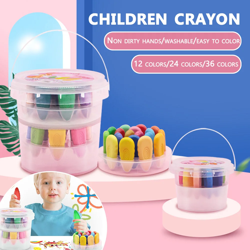 Multi-Color Painting Teardrops Crayons Kit Art Learning Stationery Box For Boys Girls