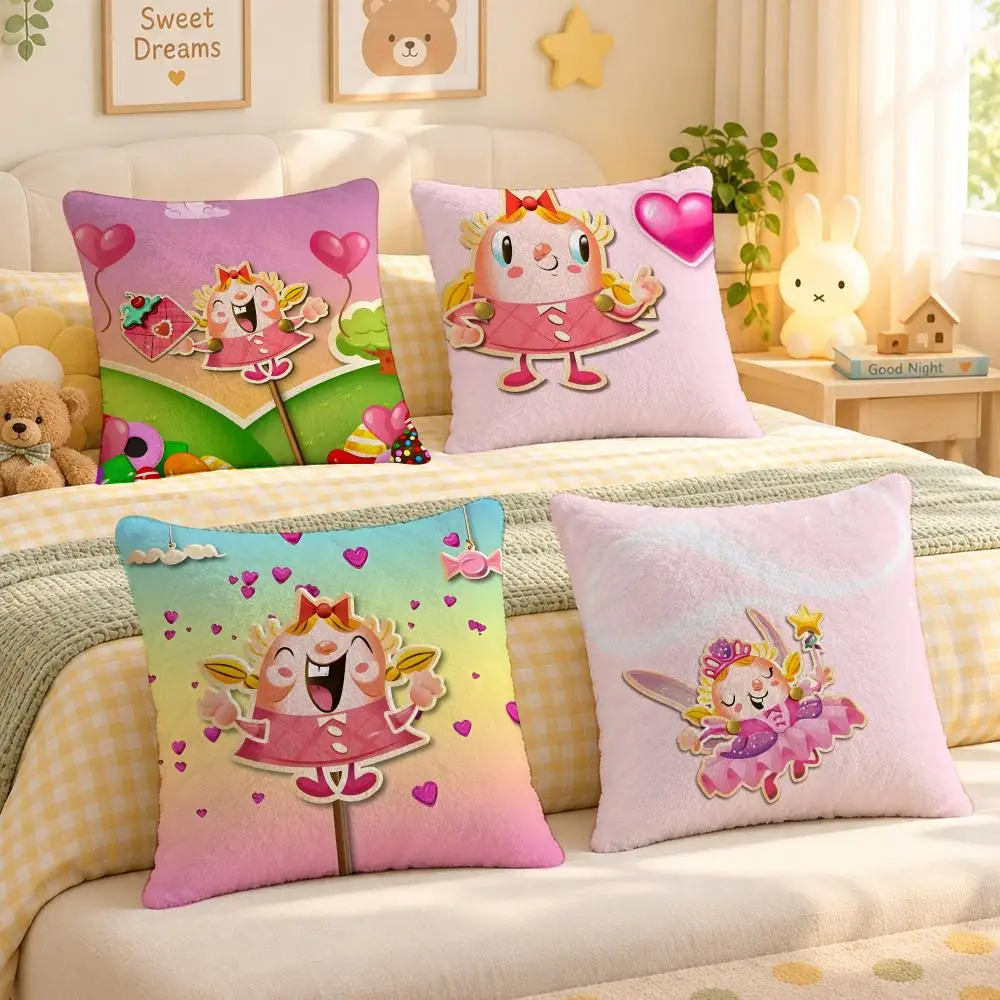 Game Candy Crush Saga Sweet Cushion Cover Personalized Soft Plush Pillow Living Room Home Sofa Bedroom Office Car Cushion