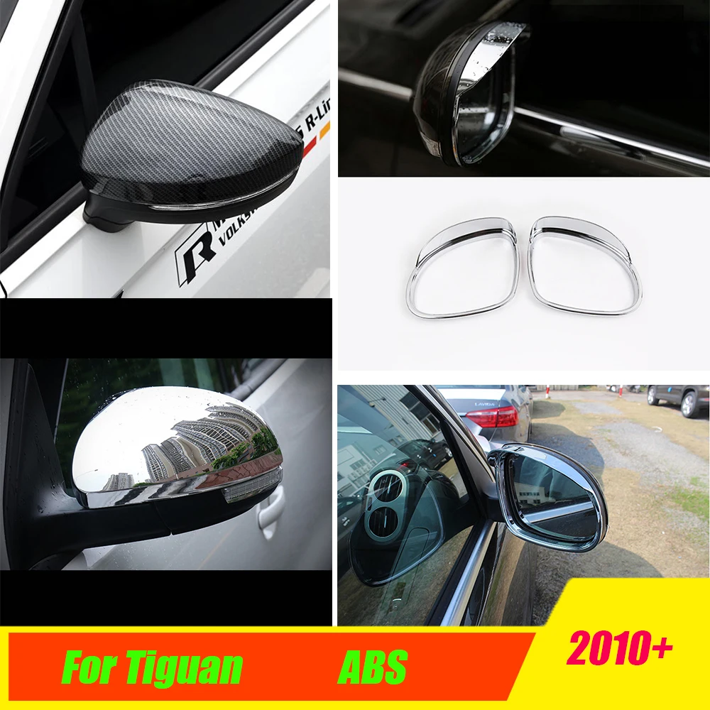 

For Tiguan 2010 2011 2012 2013 2014 2015 ABS Chrome Car rearview mirror block rain eyebrow Cover Trim car accessories