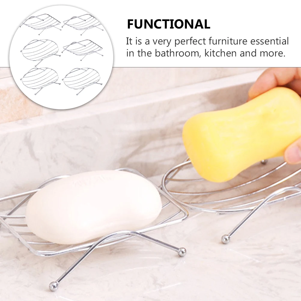 

6pcs Holders For Bathroom Kitchen Draining Soap Stands Household Storage Cases Eco-Friendly Material Non-Metal Portable Soap Box