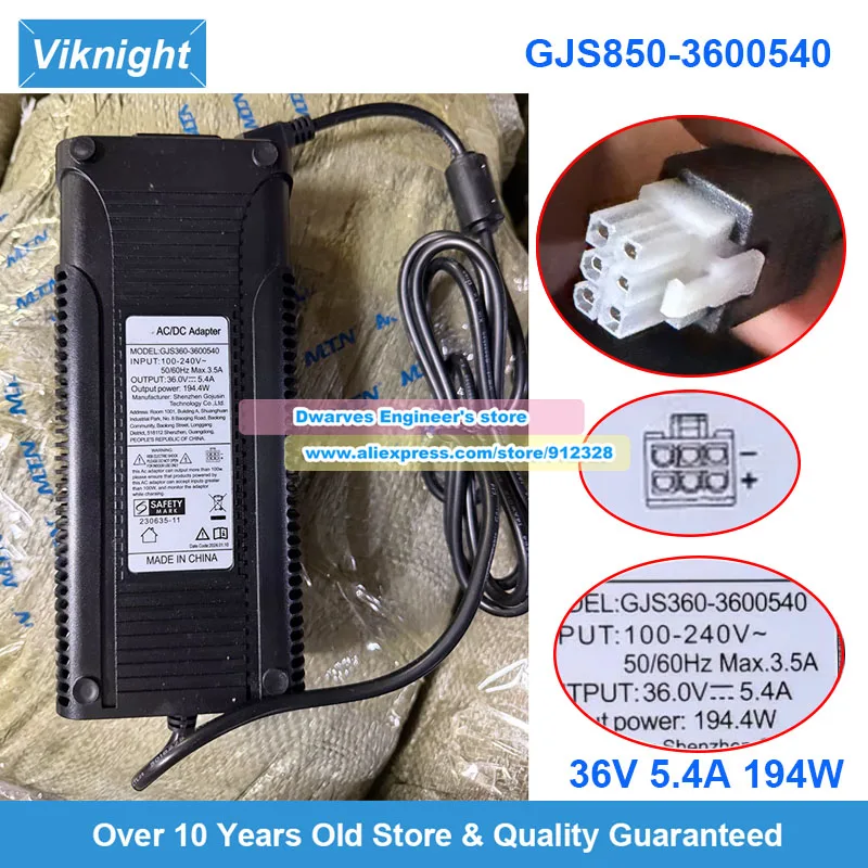 GJS850-3600540 AC Adapter 36V 5.4A for LED Light Power Supply Molex-6PIN