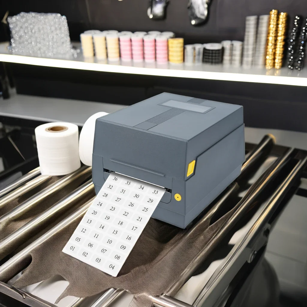 110mm Digital Thermal Transfer Waterproof Ribbon BT Serial Shipping Sticker 4x6 Barcode Printer Max Paper Size