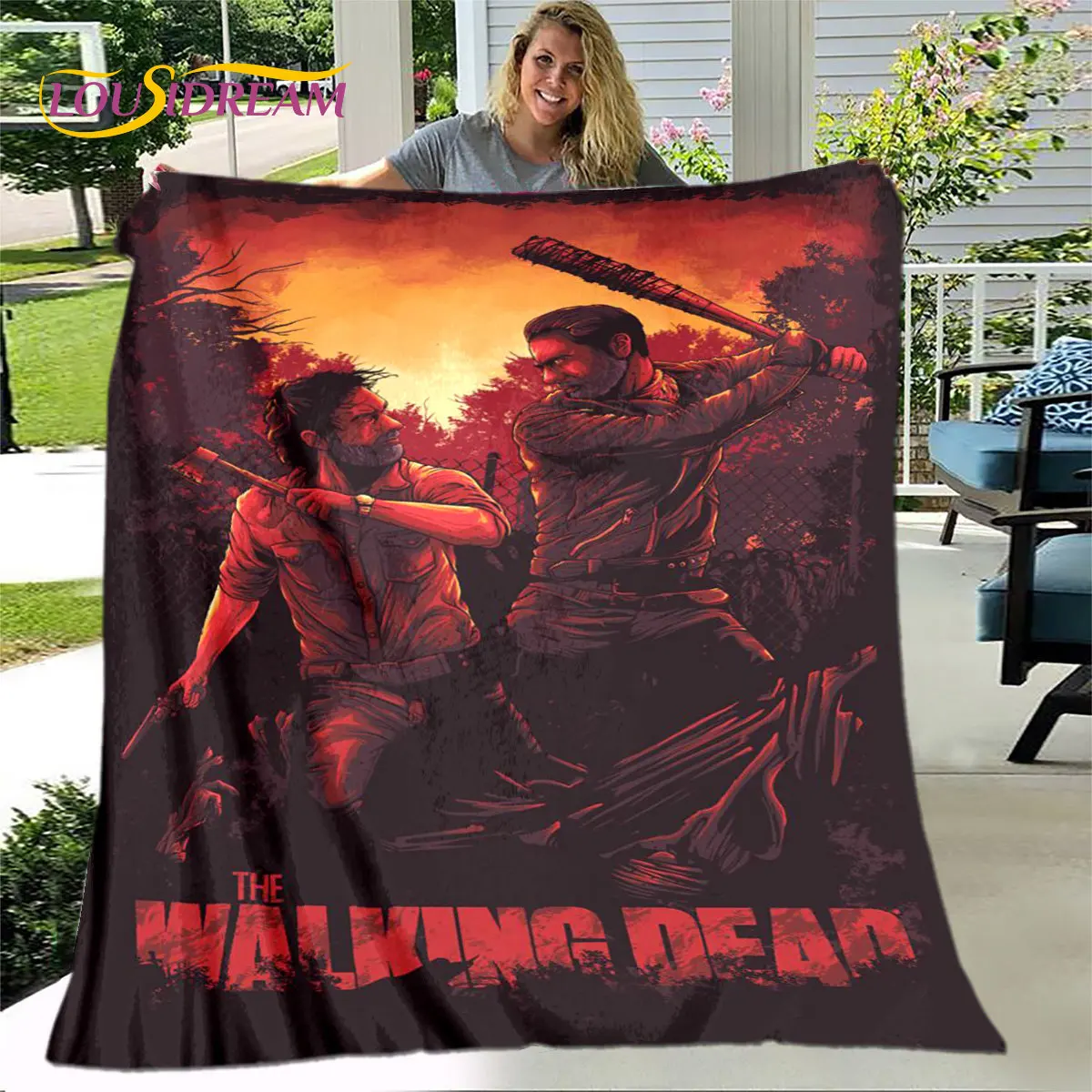 The Walking Dead Horror Soft Plush coperta, coperta di flanella coperta per soggiorno camera da letto divano Picnic Cover Bettdecke