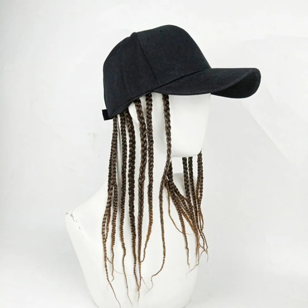 Baseball Cap Wig Hip Hop Hat Daily Wear Peaked Cap Wig Hair Dreadlocks Cap Dirty Hair Synthetic Wig Braid Sun Visor Hats