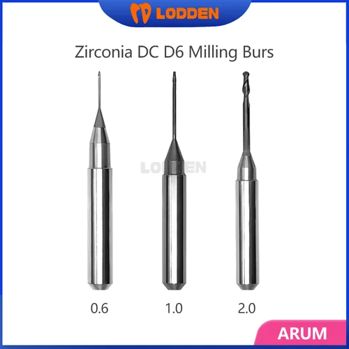 Fresas dentales para máquinas Arum D6, vástago de molienda de circonia/PMMA/vidrio/Metal, cerámica, CAD CAM