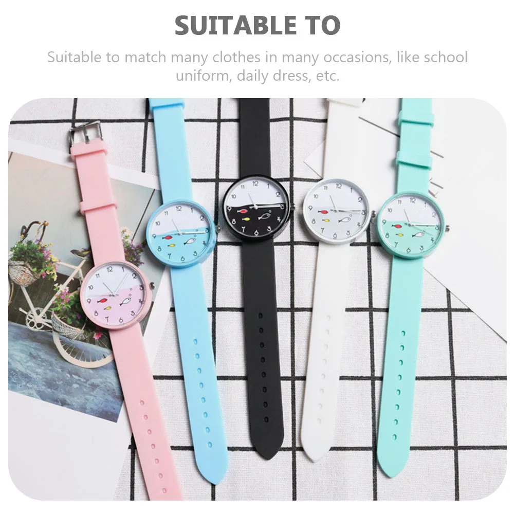 

Quartz Student Watch Comfortable Cartoon Girls Casual Watch Accurate Timing for School Daily Use
