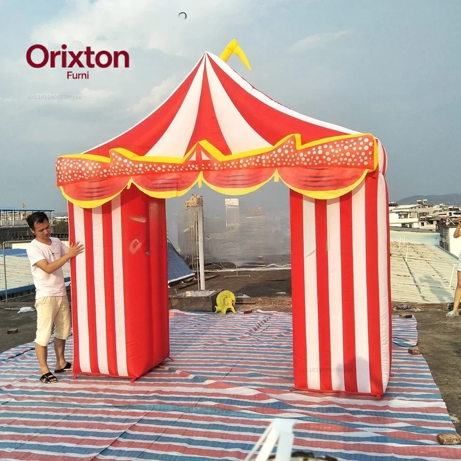 Inflatable Circus Arch for Party, Carnival Arch Gate, Beautiful Red and White