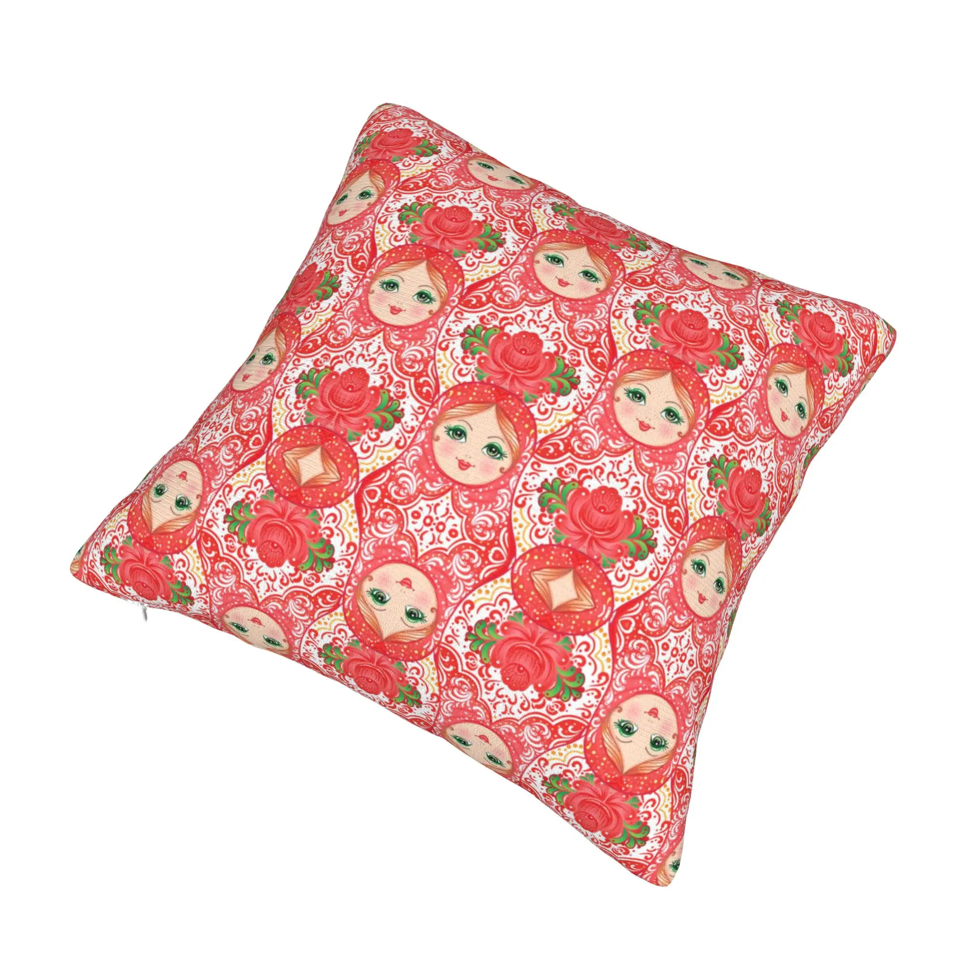 Babushka Matryoshka Russian Doll Pillow Case 40x40cm Home Decorative Nordic  Chair Cushion Square Pillowcase