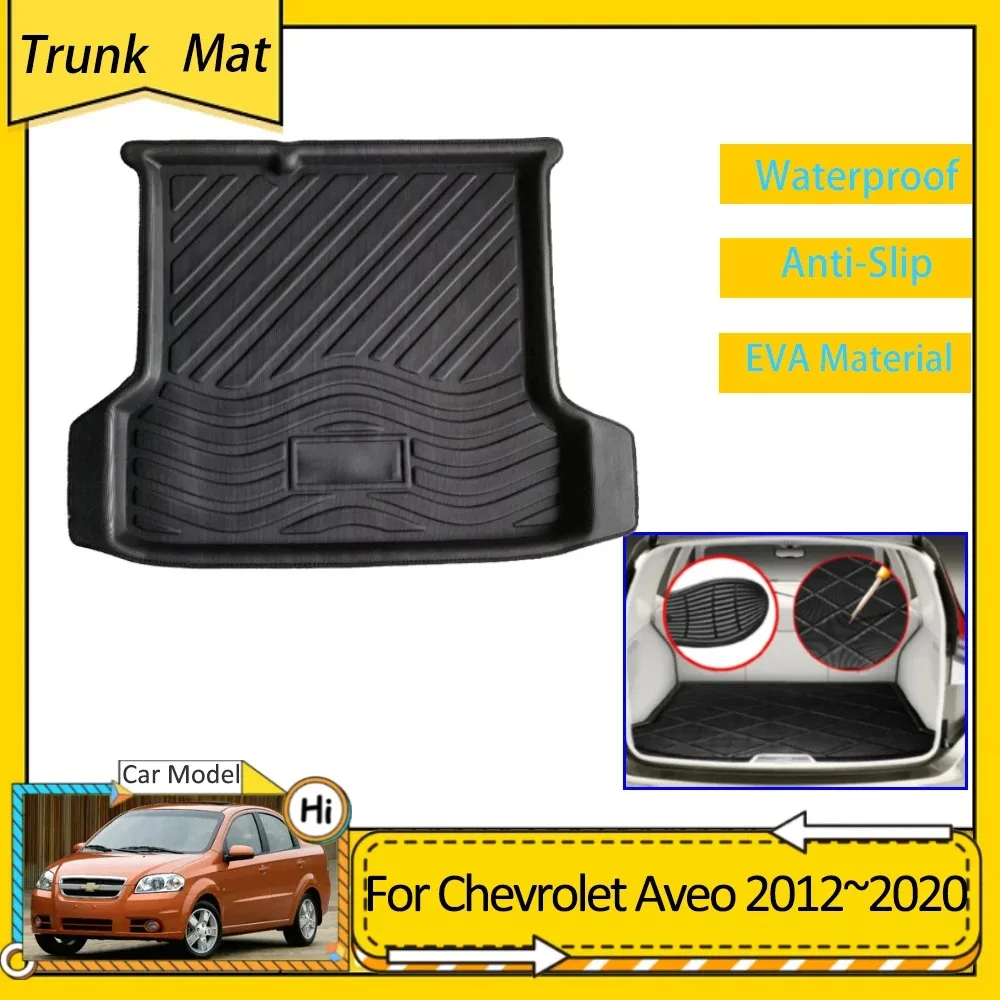 Car Trunk Mat For Chevrolet Aveo T300 2012~2020 2013 2014 Waterproof Anti-slip Rear Boot Liner Storage Pad Carpet Accessories