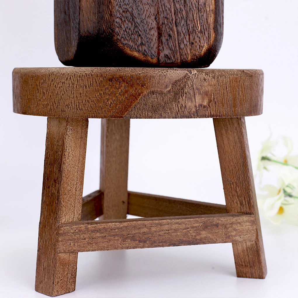 Wood Low Stools Plant Stand Tea Table Change Shoes Display Indoor Outdoor Flower Pot Holder Shelf Entryway Ornaments