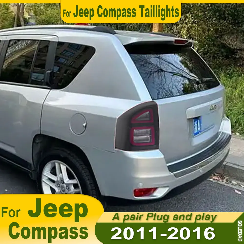 Car TailLight For Jeep Compass 2011 2012 2013 2014 2015 2016 Rear  Tail Lamp Rear Stop Brake Fog Taillamp Plug and play