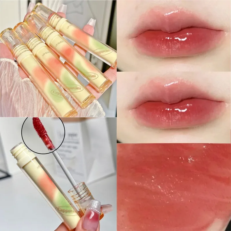 Thee Rode Spiegel Lipgloss Vochtinbrengende Crème Glanzend Verven Vloeibare Lippenstift Waterdichte Langdurige Roze Lip Tint Koreaanse Make-Up Cosmetisch