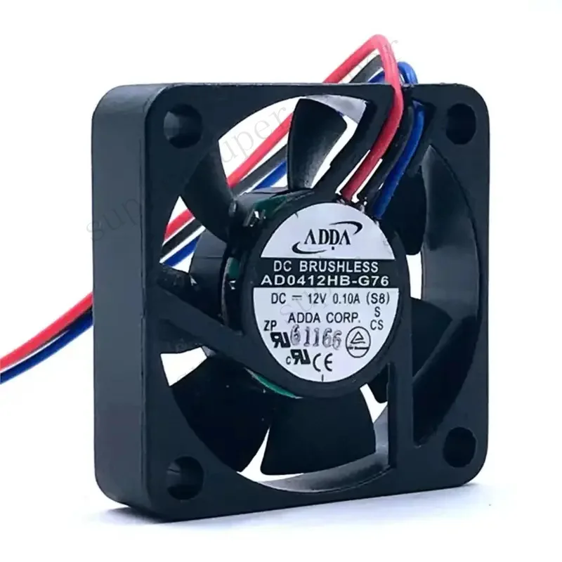 40mm Fan New FOR ADDA AD0412HB-G76 40*40*10mm 4CM 4010 12V 0.1A 3-wirel 6600RPM Axial Cooling