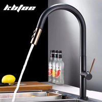 Modern Kitchen Faucet Pull Out 2 Mode Outlet Water Spray Deck Mounted Hot and Cold Water Sink Mixer Tap 360 Rotation Brass Tap