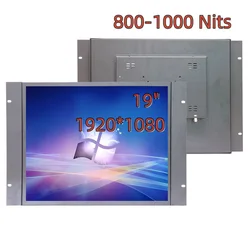 19 Inch Open Frame Monitor Outdoor Use Sunlight 800 Nits  4:3  Capacitive Touch Industrial Lcd Display with AV BNC VGA HDMI USB