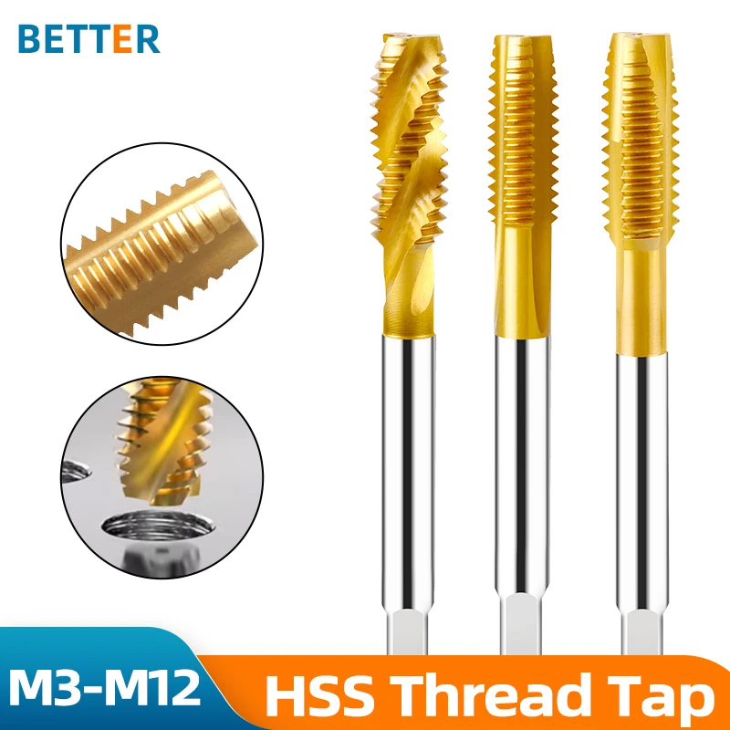 HSS Cobalt Containing Tip Screw tap Machine tap drill tools Stainless Steel Special Titanium-Plated thread tapping M3 M4 M5 M6