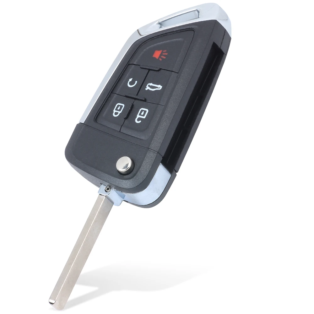 KEYECU ดัดแปลง Keyless Go Flip รีโมทกุญแจรถ 5 ปุ่ม 315MHz 433MHz ID46 ชิปสําหรับ Chevrolet Camaro Cruze Equinox MALIBU