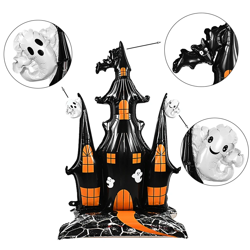 Large Halloween Castle Ghost Foil Balloon Inflatable Balloons Outdoor Indoor Home Decor Halloween Party Supplies