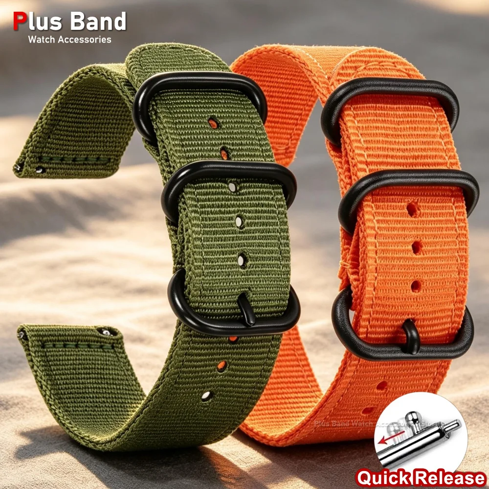 Nylon Watch Watchband 18mm 20mm 22mm 24mm Woven Fabric Strap Quick Release Universal Bracelet for Men Women Wrist Band Accessory
