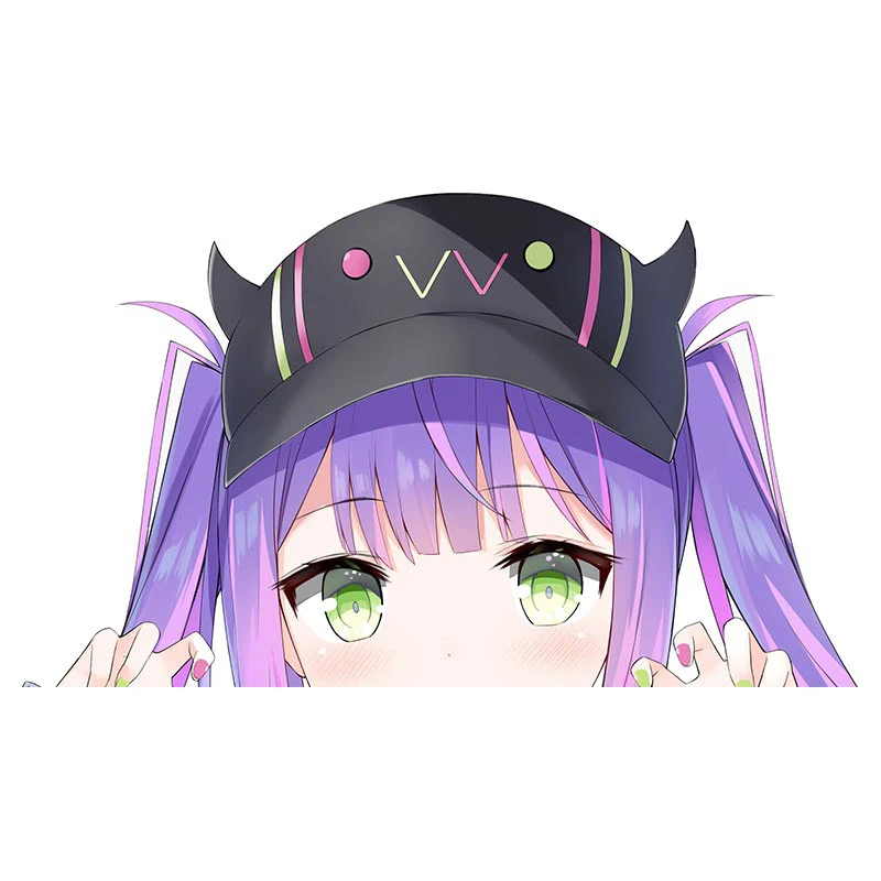 

Kawaii Tokoyami Towa Peeker Hololive Waifu Car Sticker Anime Rear Windshield Trunk Laptop PVC Decal Cartoon Car Accessories