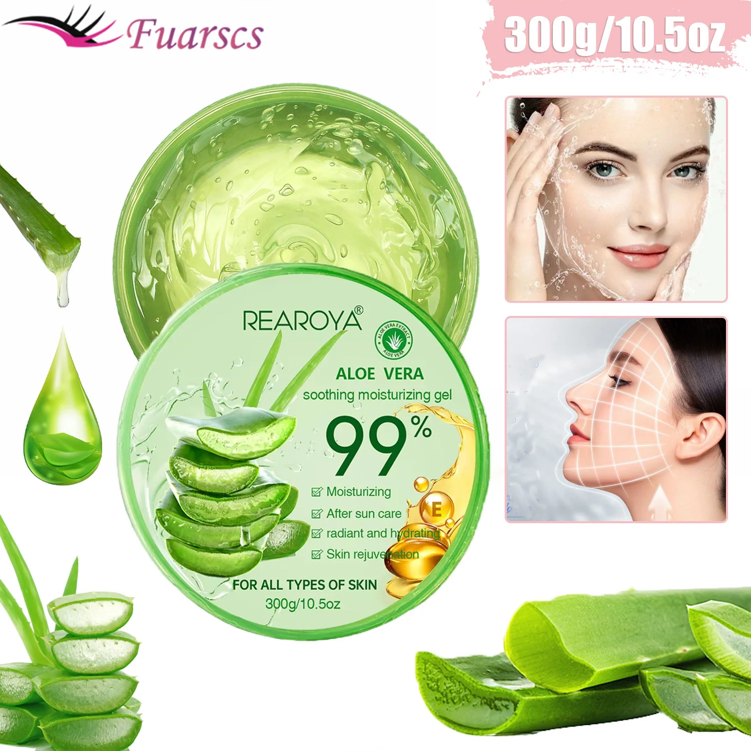 Organic Aloe Vera Gel for Face New Soothing Moisture 99% Aloe Vera Moisturizing Face Cream Korean Cosmetics Skin Care Makeup