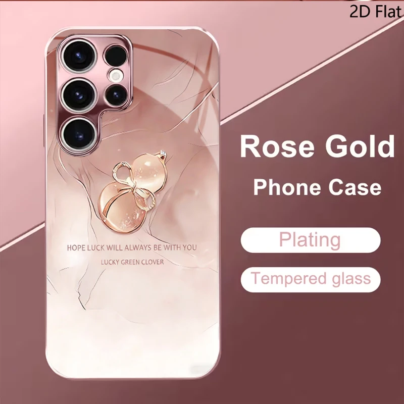Golden  For Samsung Galaxy S24 S25 S26Ultra S23 S22 S21PLUSFE A55 A54 A52 A35 A15 Phone Cover Shockproof Protective Back Cover