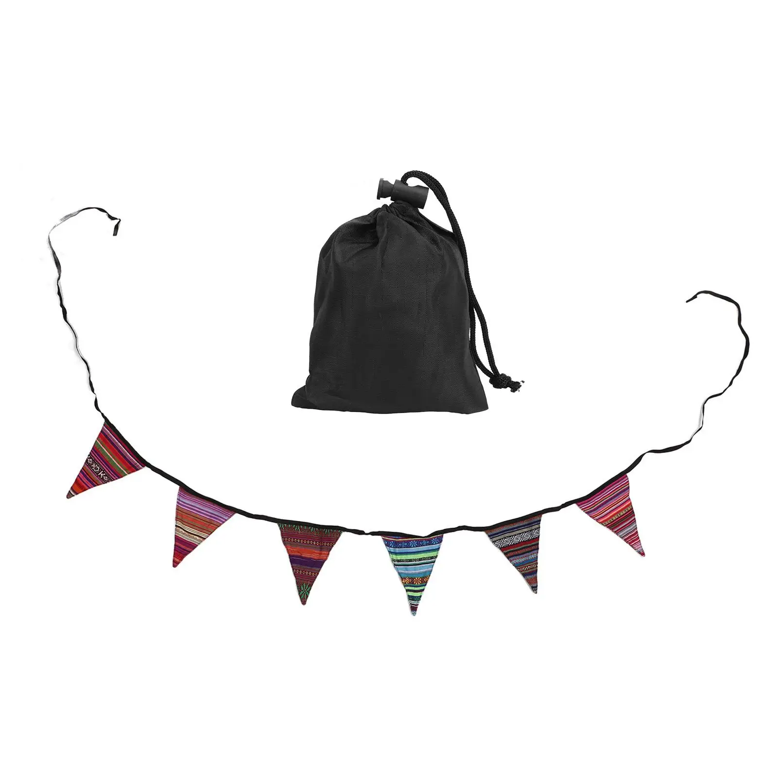 

89.8in Colorful Triangle Camp Flag - Eye-Catching National Style Dual Use Decoration for outdoor Camping