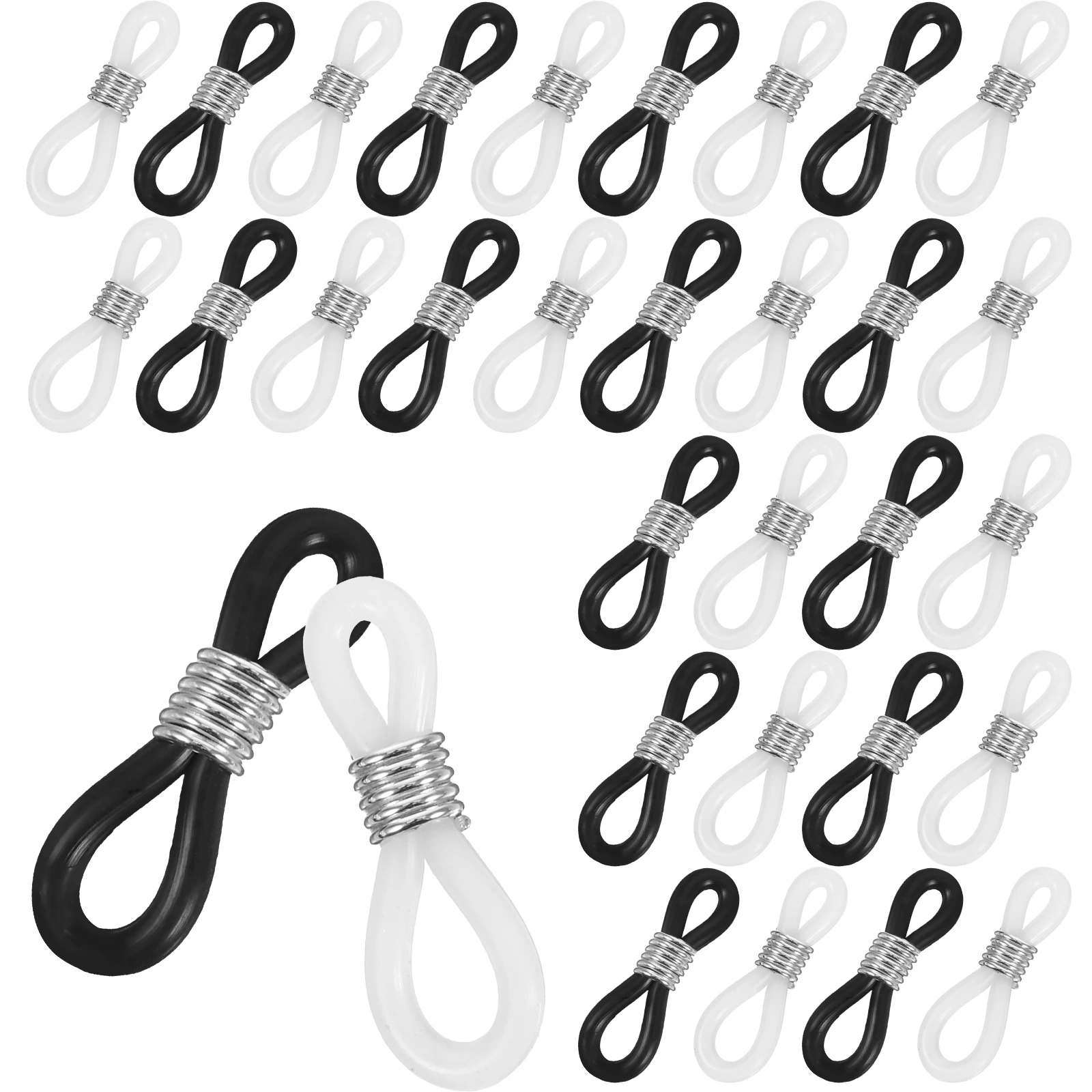 

100pcs Silicone Eyeglass Chain Ends Anti-Slip Secure Comfortable Adjustable Retainer Tips For Women Men Sunglasses Chains