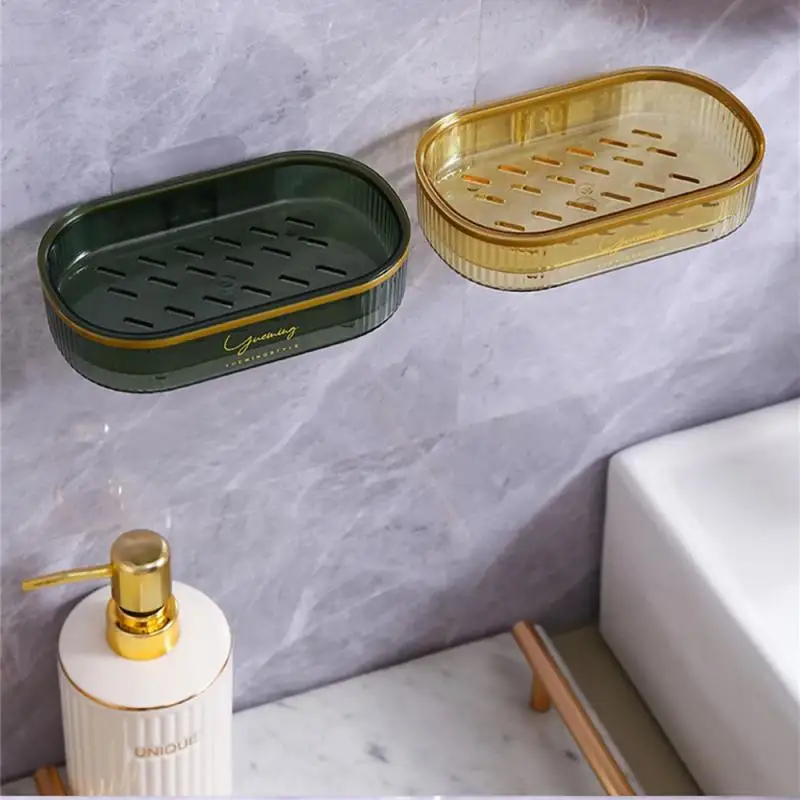 Soap Dish Punch-free Light Luxury For Soap Dish Tray Pet Portable Household Cleaning Tools Soap Dish Tray Creative Wall Hangable