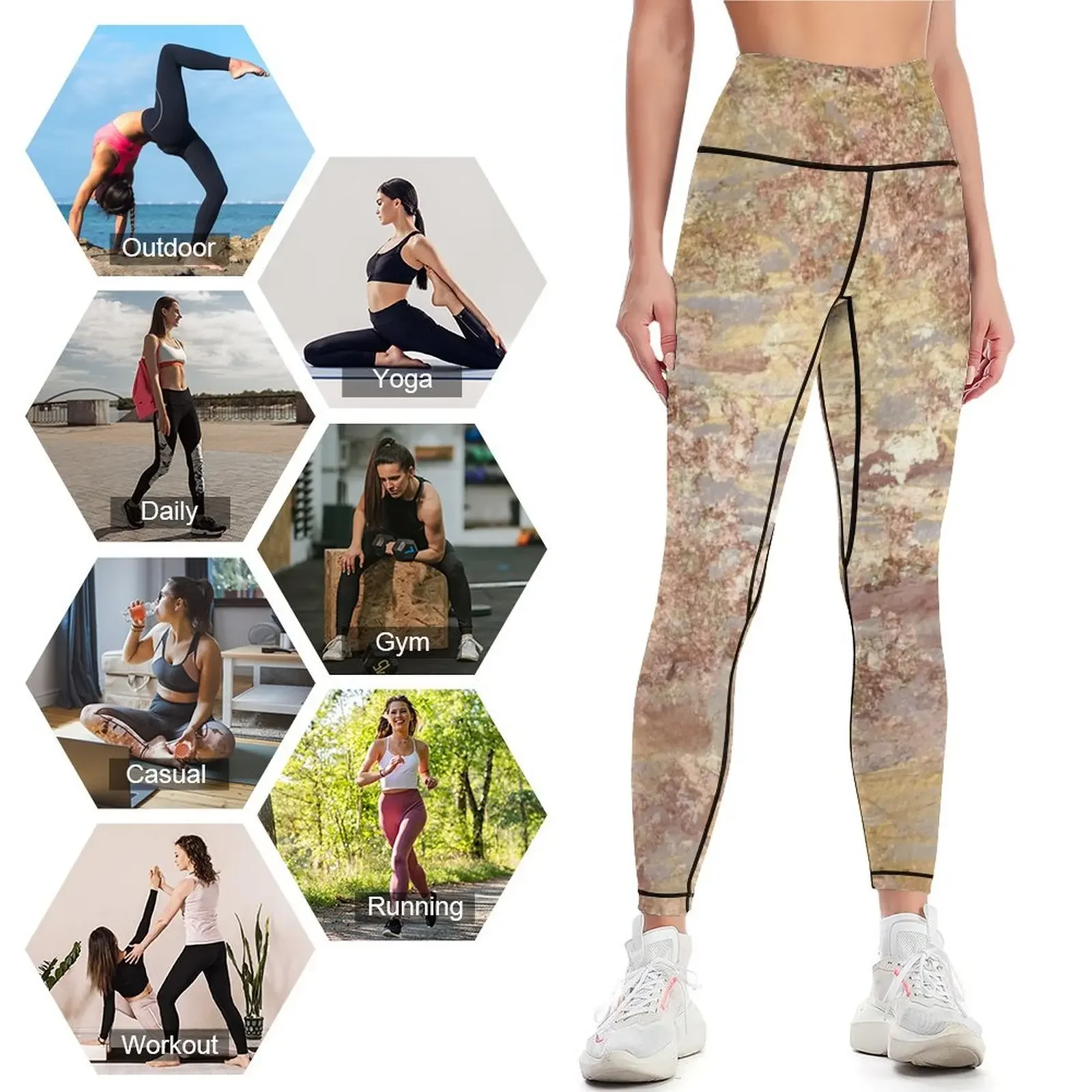 Gouden bling legging sportlegging harembroek hoge taille dameslegging