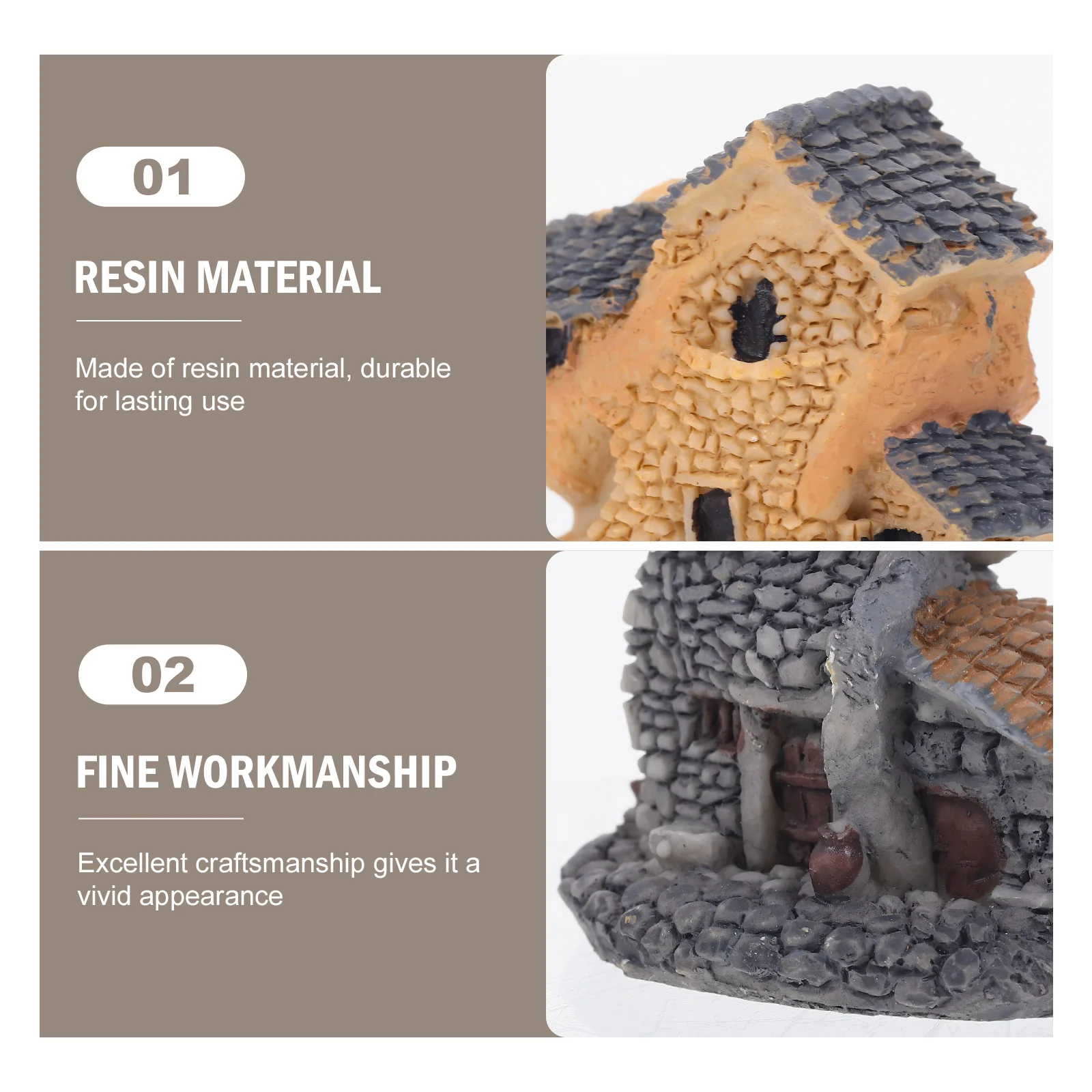 8 Pcs Micro Landscape Small House Miniature Home Decorations Fairy Garden Stone Model Resin Ornament Adornment Interesting