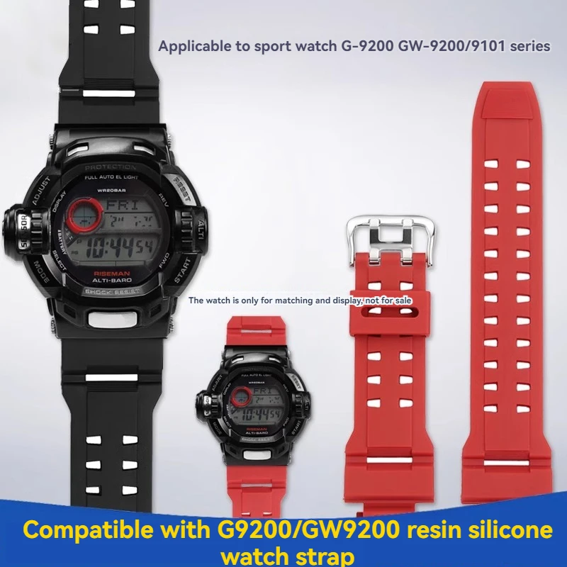 

Силиконовый резиновый ремешок для часов Casio G Shock G-9200 GW-9200/GW9110, черный, красный ремешок, водонепроницаемый мужской браслет, аксессуары