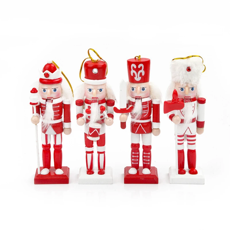 

1Pcs 12.5cm Red High-end Series Mini Wooden Nutcracker Soldier Figure Christmas Pendant Table Xmas Decor Ornament Gifts For Kid