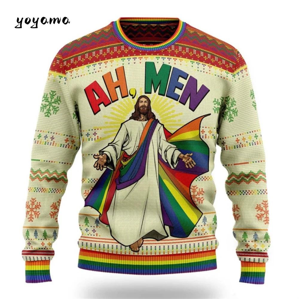 

Ugly Christmas Sweatshirt For Men Women Funny Cartoon Santa Claus Graphic Crewneck Sweatshirt Tops New Year Holiday Pullovers