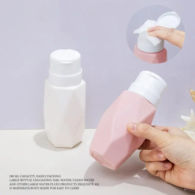 マニキュアプレスボトル洗浄水リムーバー回転ロックプレスボトル再利用可能な空ボトルポータブルクリーナーマニキュアサロン