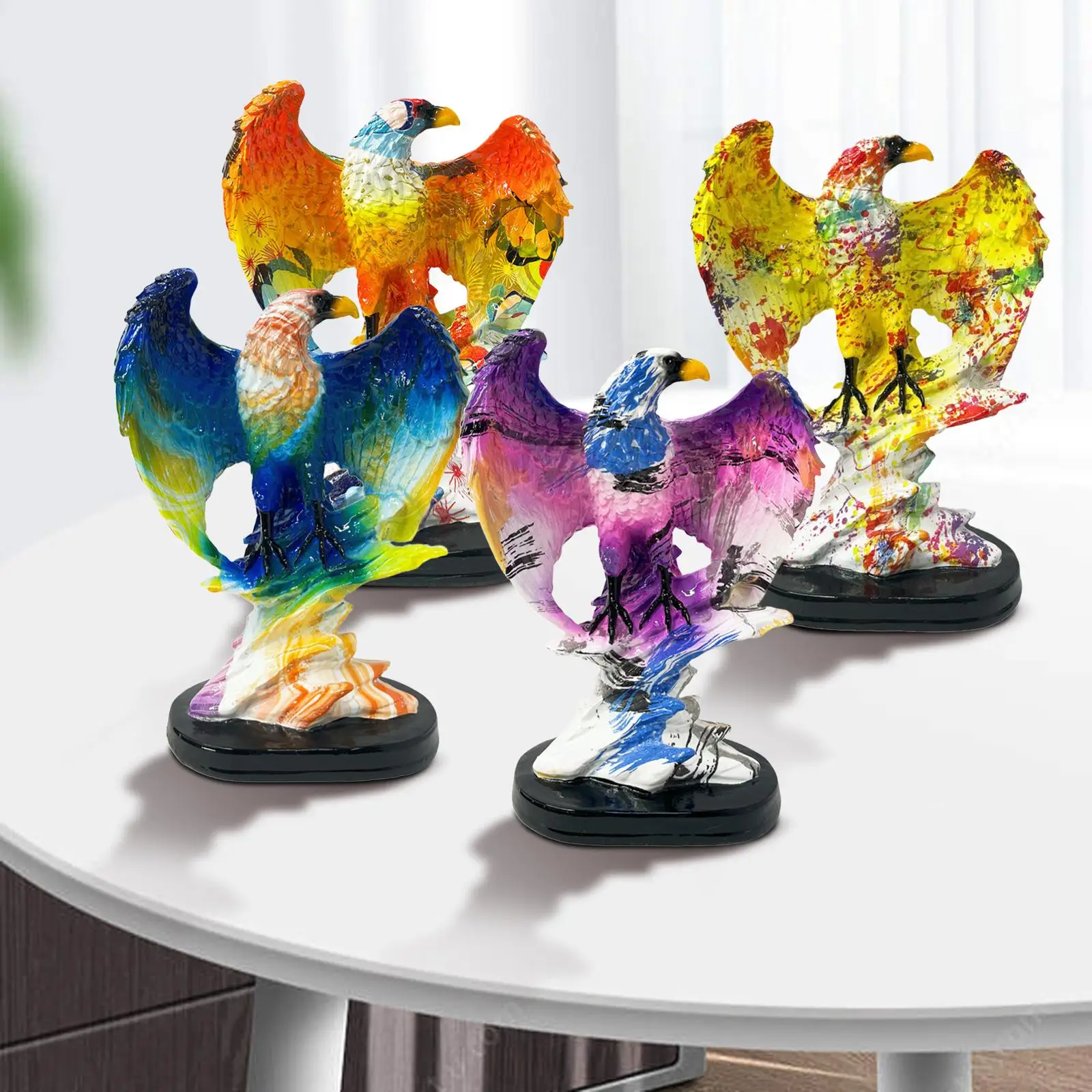 

Eagle sculptures, resin statues collection, ornament, cabinet animal figure,