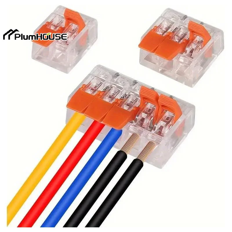 10/75Pcs Electrical Lever Wire Connector 2/3/4/5 Port Quick Wiring Terminal Compact Cable Splicing Connector DIY Kit