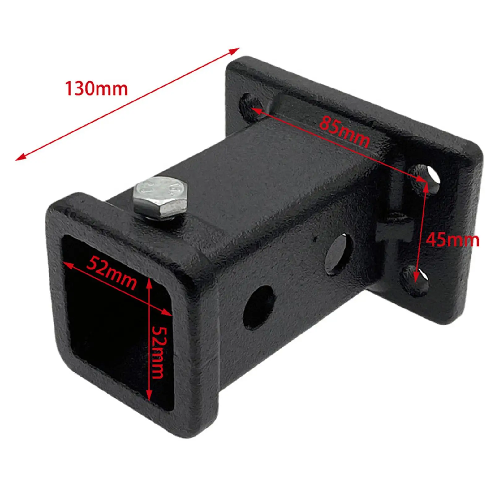 

Black Trailer Hitch Receiver Tube 2 Inch Square Opening Bolt on Steel Hitch Accessory for Pickup Truck Tow